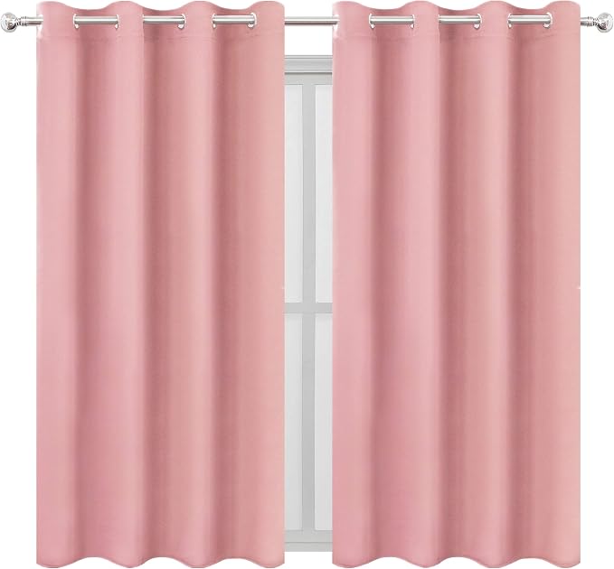 LEMOMO Pink Thermal Blackout Curtains/52 x 72 Inch/Set of 2 Panels Room by Lemomo