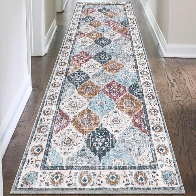 HEBE Hallway Runner Rug 2'8"x8' Washable Vintage Distressed Area Rugs Non Slip - Image 7