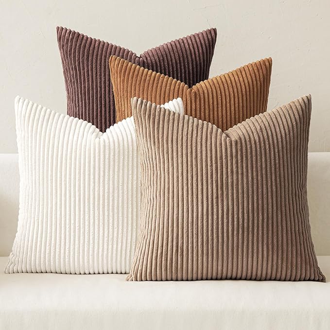MIULEE Boho Farmhouse Throw Pillow Covers 18x18 Inch Set of 4 Rustic Mordern by MIULEE