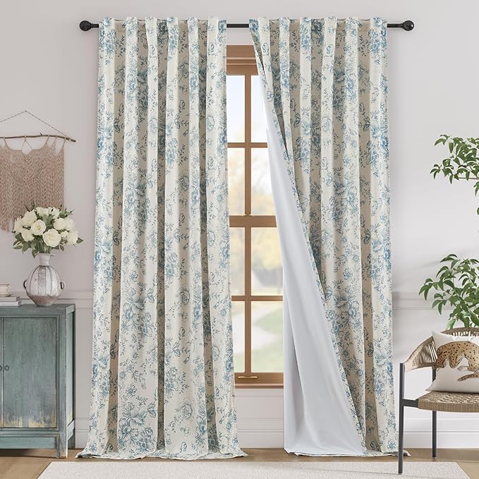 jinchan Blackout Floral Curtains by JINCHAN