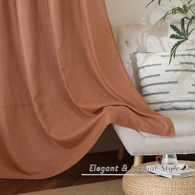 NICETOWN Caramel Linen Curtains - Image 4