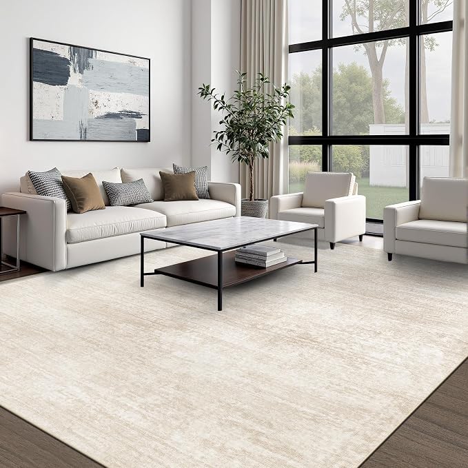 Area Rugs 8x10 for Living Room: Washable Rug Modern Abstract Neutral Soft - Image 6