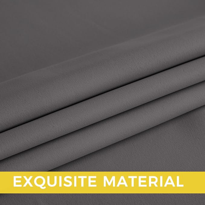 NICETOWN Room Darkening Draperies Curtains Panels, 2 Panels Grey W52 x L96 - Image 6