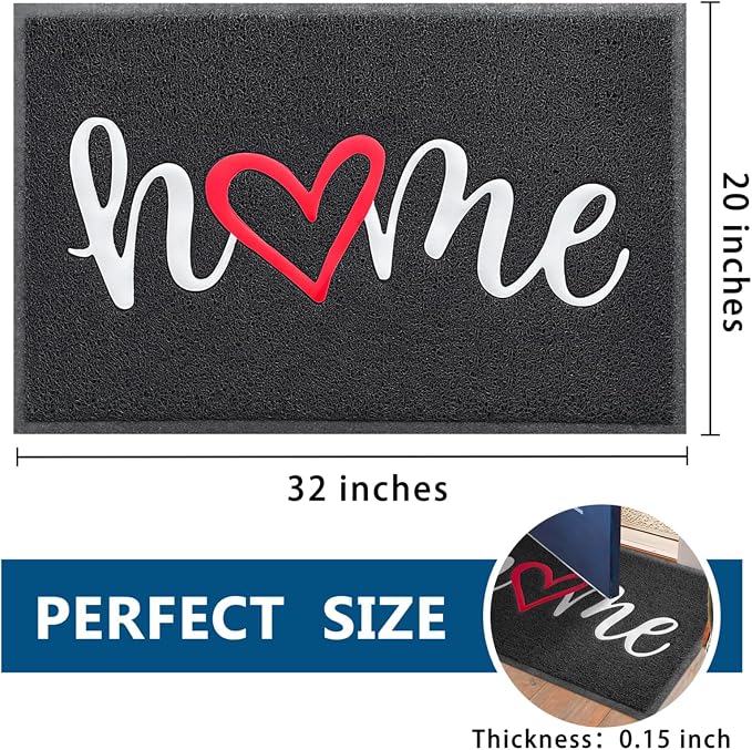 EARTHALL Door Mat Outside Inside Home Doormat, Durable Floor Mat Non Slip Mat - Image 2