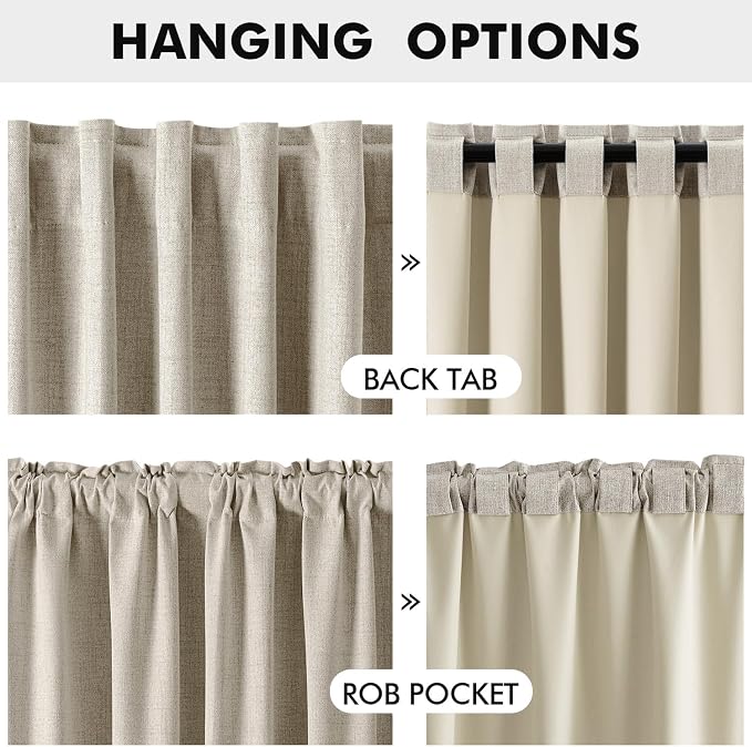 MIULEE 100% Blackout Linen Curtains - Image 5