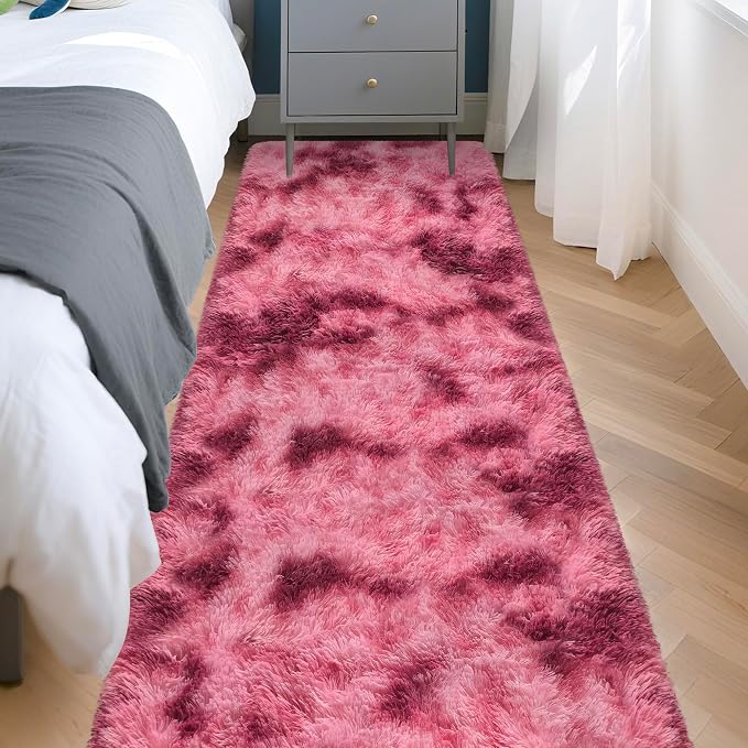 Tie-Dyed Red 2x8 Machine Washable Runner Rugs - Image 3