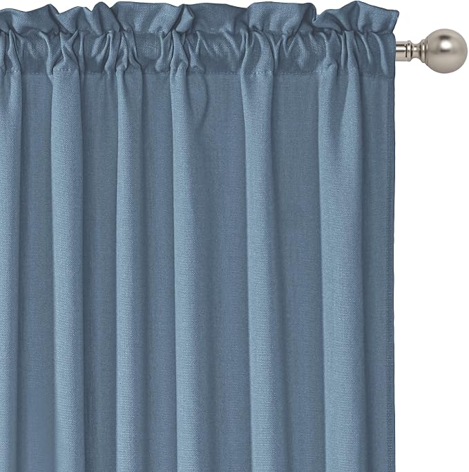 RYB HOME Kitchen Curtains Valances Faux Linen Blended Privacy Protect Shabby - Image 2