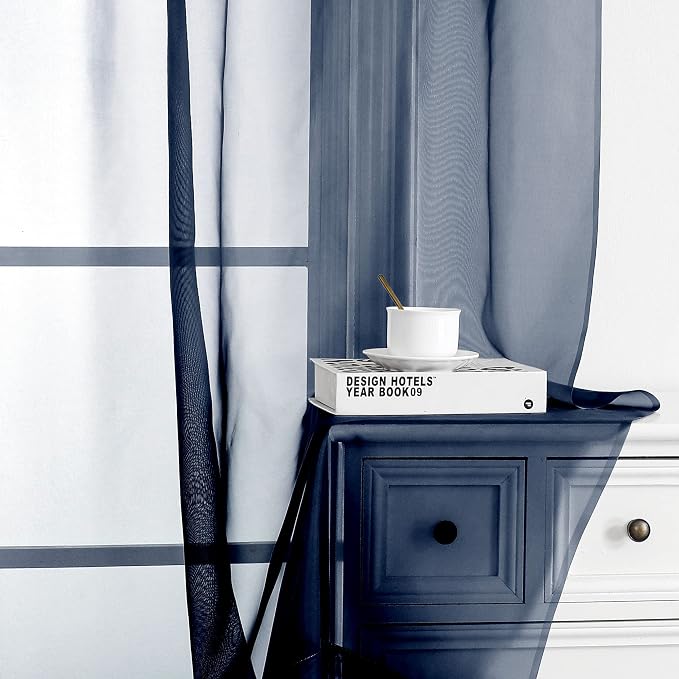 Chyhomenyc Navy Blue Sheer Valances - Image 8