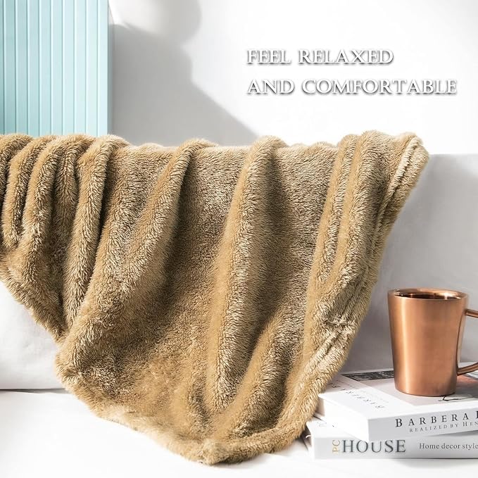 Exclusivo Mezcla Plush Fuzzy Fleece Bed Blanket Queen Size, Super Soft - Image 5