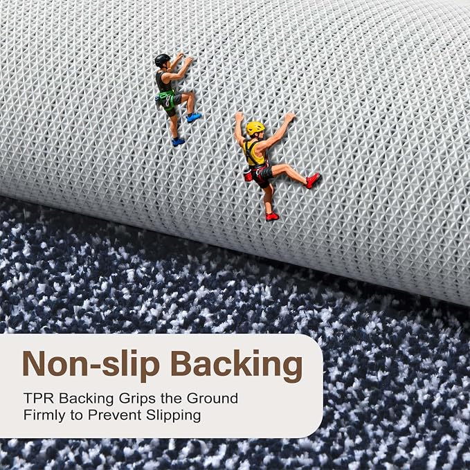 48x24 Long Bathroom Rugs Washable Non Slip, Dark Blue Bath Mat - Image 5
