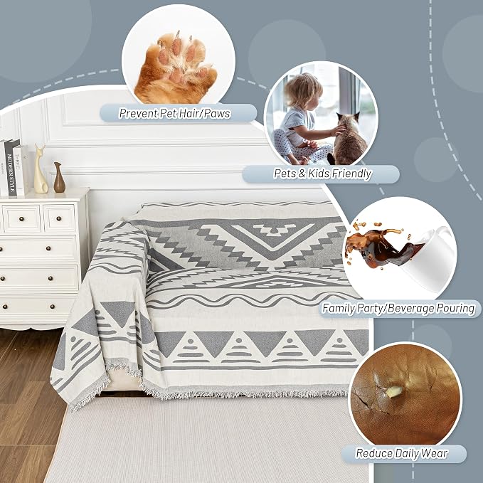 MYSKY HOME Couch Cover for Sectional Sofa Set for Dog Cat Pets Couch Cover 3 - Image 4