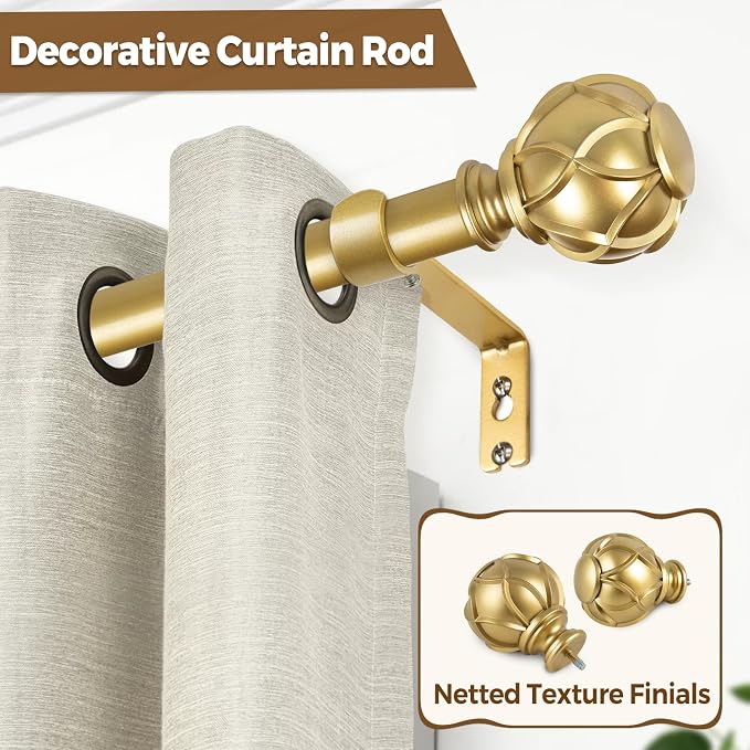 KAMANINA Curtain Rods for Windows 48 to 84 Inch, 7/8 Inch Single Decorative - Image 5
