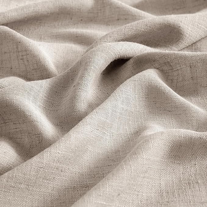 MIULEE Natural Linen Curtains 90 Inch Long 2 Panels - Image 4