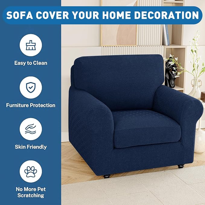 XINEAGE Large Couch Cushion Covers Seat Cushion Cover Thick Stretch Sofa - Image 7