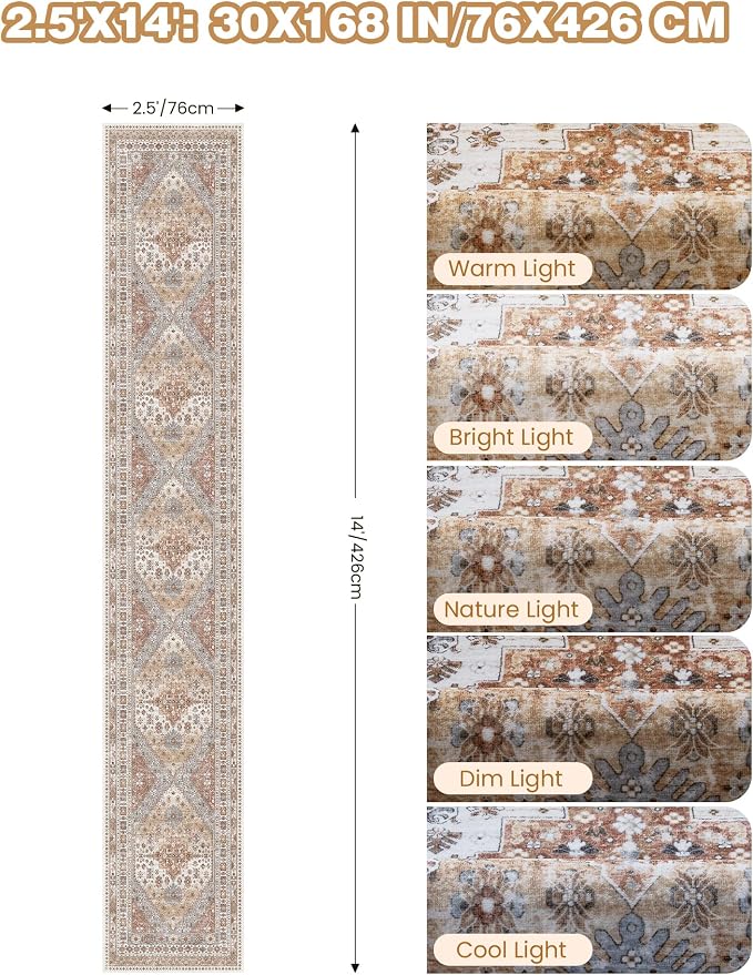 Washable Runner Rug 2.5x14, Non-Slip Long Kitchen Mats - Image 2