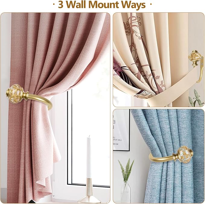 2 Pack Curtain Holdbacks, USFOOK Decorative Window Drapery Tiebacks, Curtain - Image 5