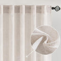 MIULEE White Linen Curtains 90 Inch Length 2 Panels by MIULEE