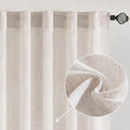 MIULEE White Linen Curtains 37x84 Inch Long by MIULEE