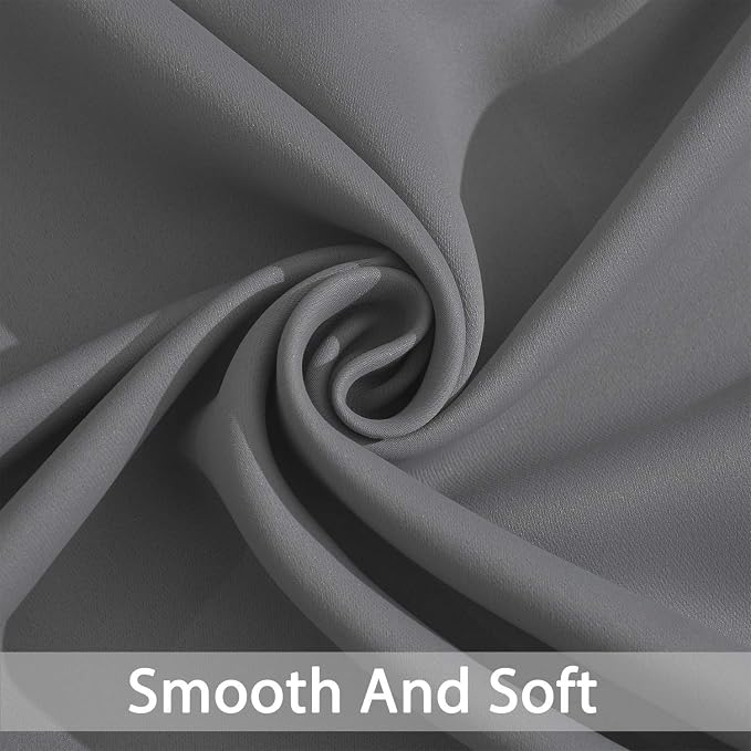 Yakamok Gray Blackout Curtains Room Darkening Thermal Insulated - Image 3