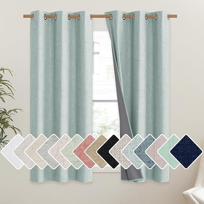 NICETOWN 100% Absolutely Blackout Linen Curtains by NICETOWN