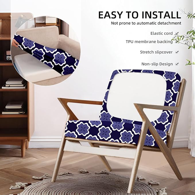 8Pcs Outdoor Cushion Covers, Patio Cushion Covers, Stretch Elastic Slipcovers - Image 5