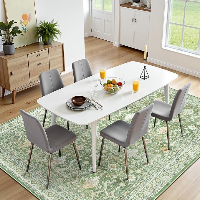 Lofus 5x7 Area Rug for Living Room, Light Green Washable Area Rugs - Image 2