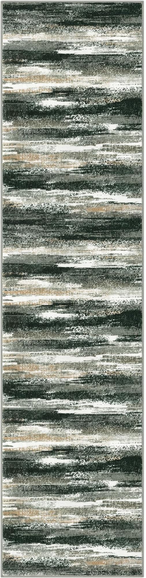 Lansny Modern Abstract Hallway Runner Rug, Forest Green Washable Kitchen Runner - Image 9