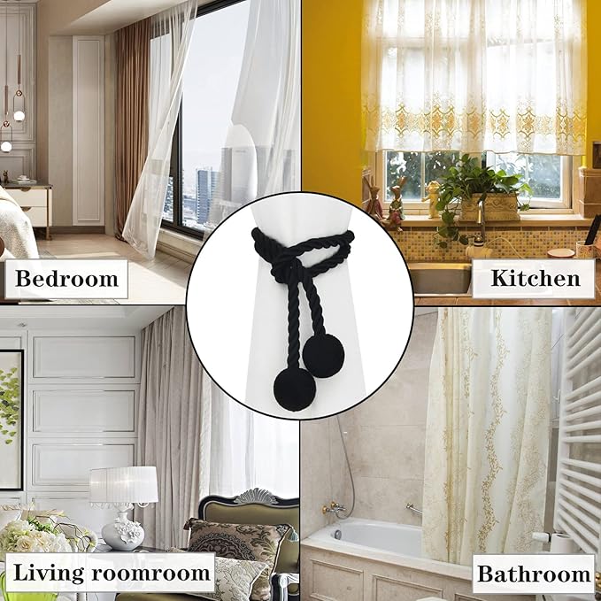 Curtain Tiebacks Outdoor Elegant Decorative Tie Backs Modern Rope Tiebacks - Image 6