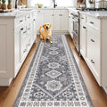 HEBE Washable Kitchen Rugs Runner 2'x 8', Non Slip Hallway Runner Rug, Low Pile by HEBE