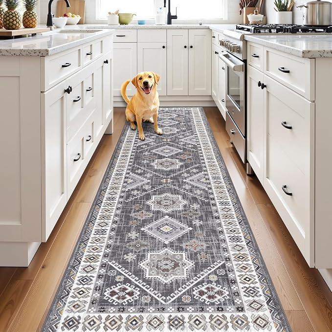 HEBE Washable Kitchen Rugs Runner 2'x 10', Non Slip Hallway Runner Rug - Image 8