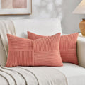 Fancy Homi 2 Packs Coral Lumbar Decorative Throw Pillow Covers 14x22 Inch by Fancy+Homi