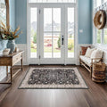Black Boho Washable Entry Rug, 3x4 Rugs by HazoHaus