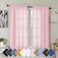 Simplebrand Blush Semi Sheer Curtains 45 Inch Length 2 Panels, Geometric by Simplebrand