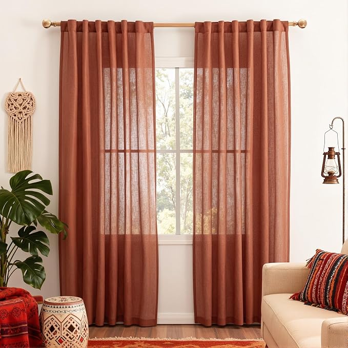 MYSKY HOME Semi Sheer Curtains 72 Inch Length by MYSKYHOME