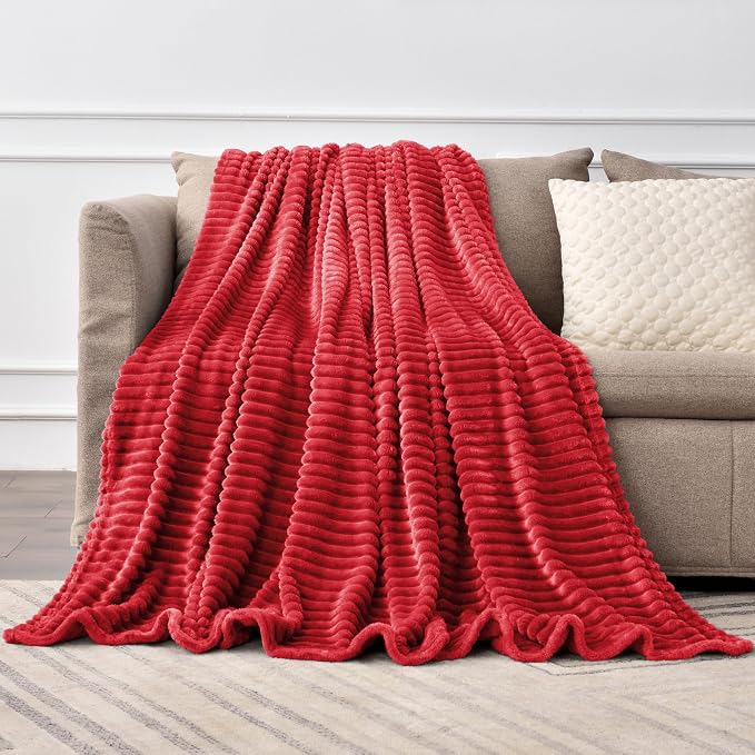 BEDELITE Fleece Blanket Queen Size – 3D Ribbed Jacquard Soft and Warm - Image 8