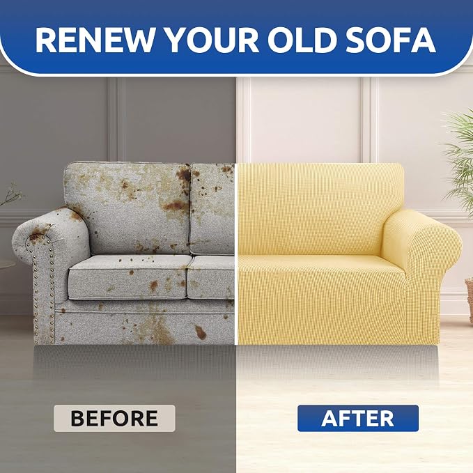 KEKUOU Stretch Oversized Sofa Slipcover 1 Piece Couch Sofa Cover Furniture - Image 4