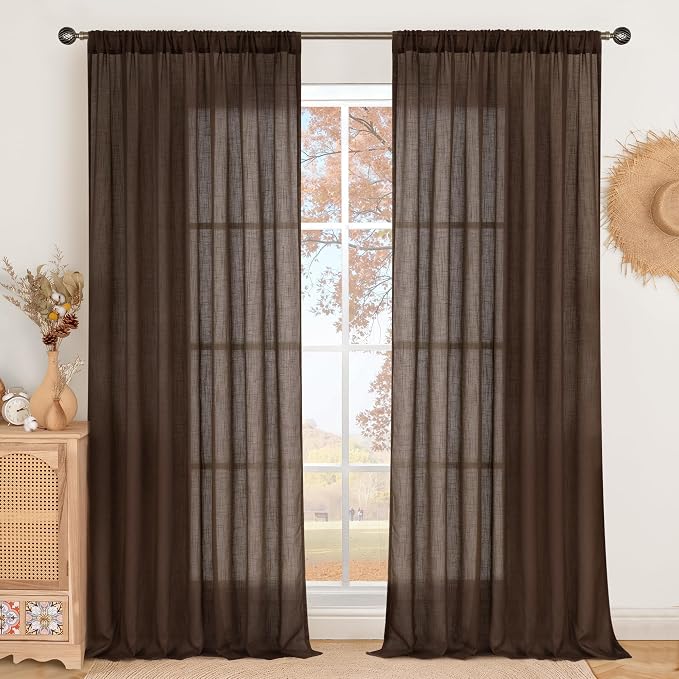 BGment Linen Curtains 84 Inch Length by BGment