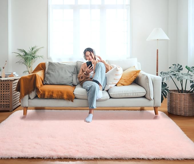 ONASAR Pink Rugs for Bedroom Girls, Fluffy 4x6 Soft Plush Fuzzy Shaggy Kids - Image 9