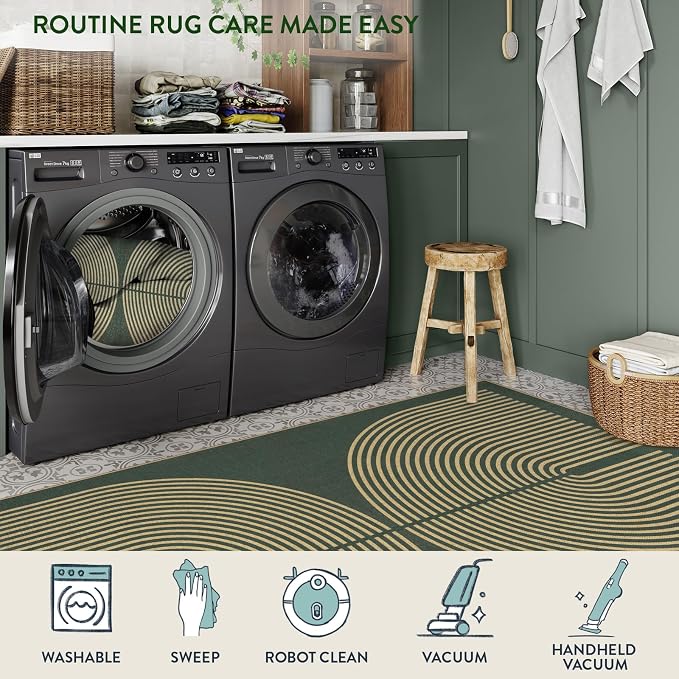 Lahome Enfys Modern Rainbow Easy Jute Entryway Runner Rug, Washable Carpet - Image 5