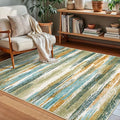 Lansny Modern Abstract Small Area Rug Indoor 3x5 Washable Rug Non-Slip Soft by lansny
