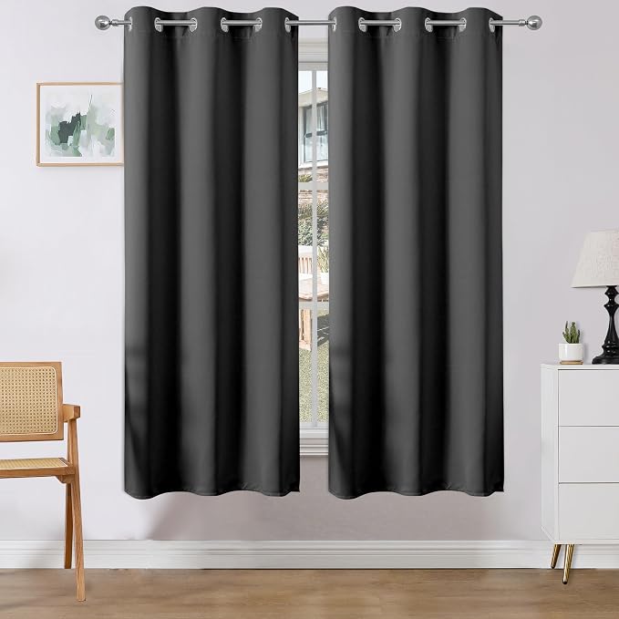Joydeco Blackout Curtains 72 Inches Long 2 Panels Set, Thermal Insulated Long by JOYDECO