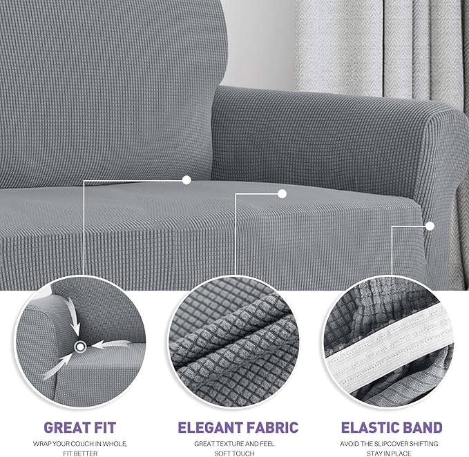 ZNSAYOTX Super Stretch Couch Cover Love Seat Sofa Covers - Image 3