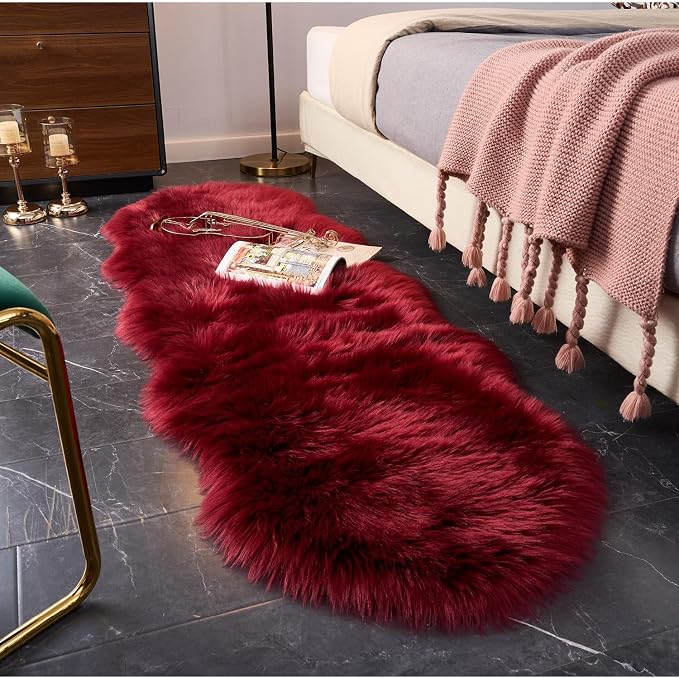 EasyJoy Ultra Soft Fluffy Shaggy Area Rug Faux Fur Rug Chair Cover Seat Pad by EasyJoy