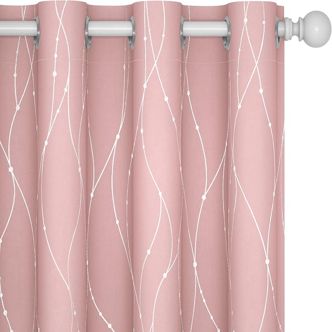 Deconovo Pink Curtains, Thermal Insulated Soundproof Curtain, 52 x 72 Inch Long by Deconovo