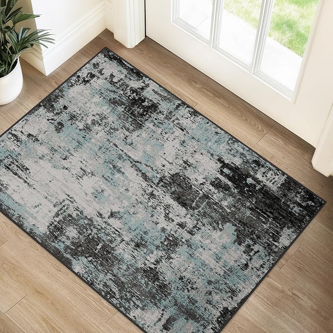 Washable Area Rugs 2'x3' Non-Slip Modern Abstract Soft by RELEANY