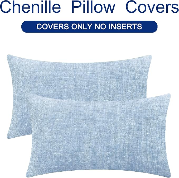 CaliTime Throw Pillow Covers Decorative 12 X 20 Inches Pack of 2 Cozy Chenille - Image 6