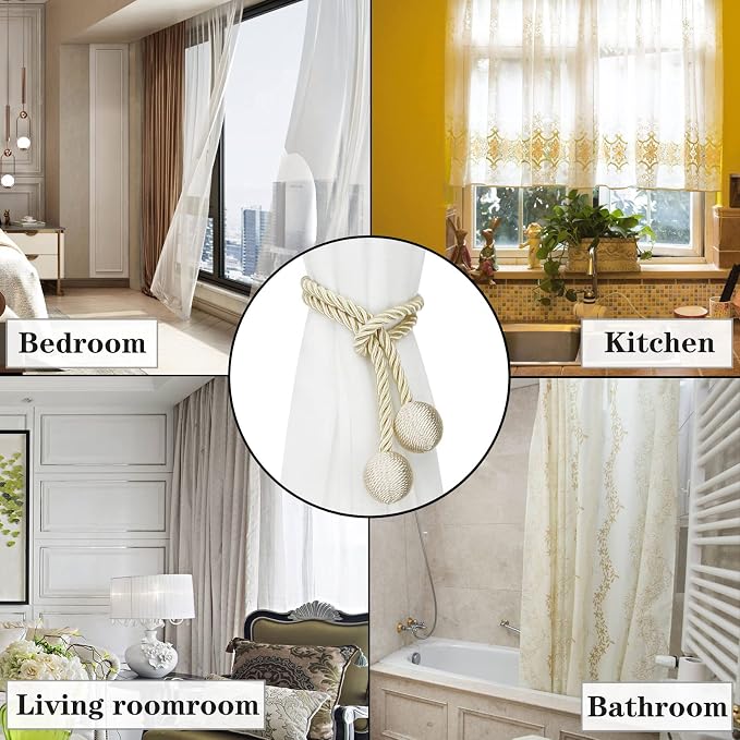 Curtain Tiebacks Outdoor Elegant Decorative Tie Backs Modern Rope Tiebacks - Image 6