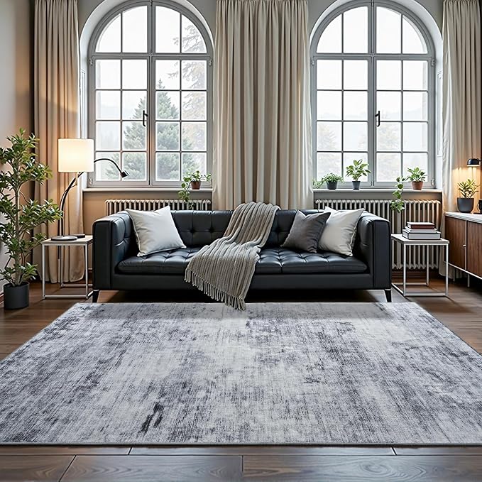 Toneed Abstract Area Rug 7x10 Modern Washable Rug Soft Non Slip Rug Low Pile - Image 2