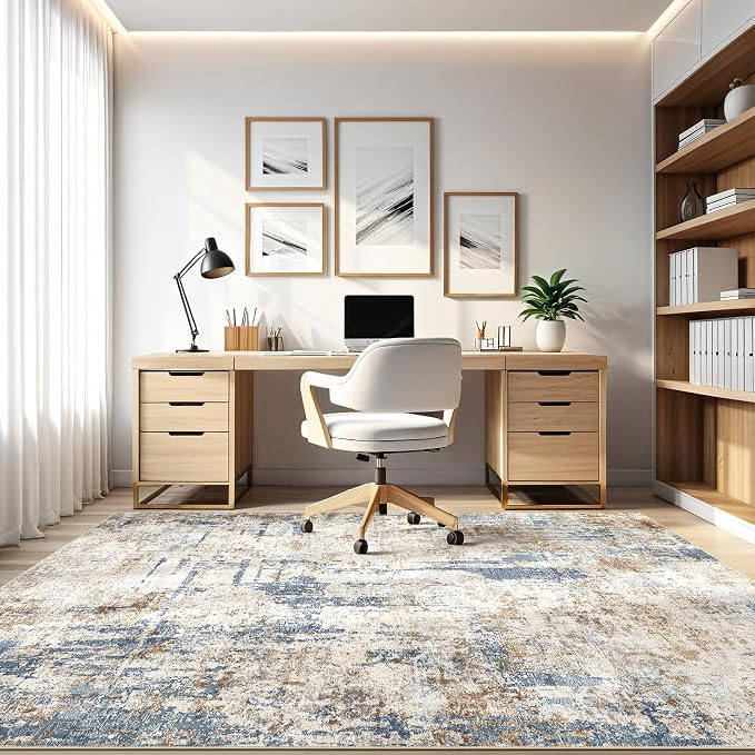 LOONGRUG 10x13 Area Rug Washable Large Neutral Modern Living Room Rug | - Image 8