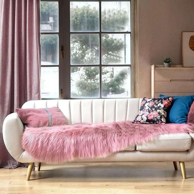 Ciicool Ultra Soft Faux Sheepskin Fur Rug Fluffy Rug - Image 2